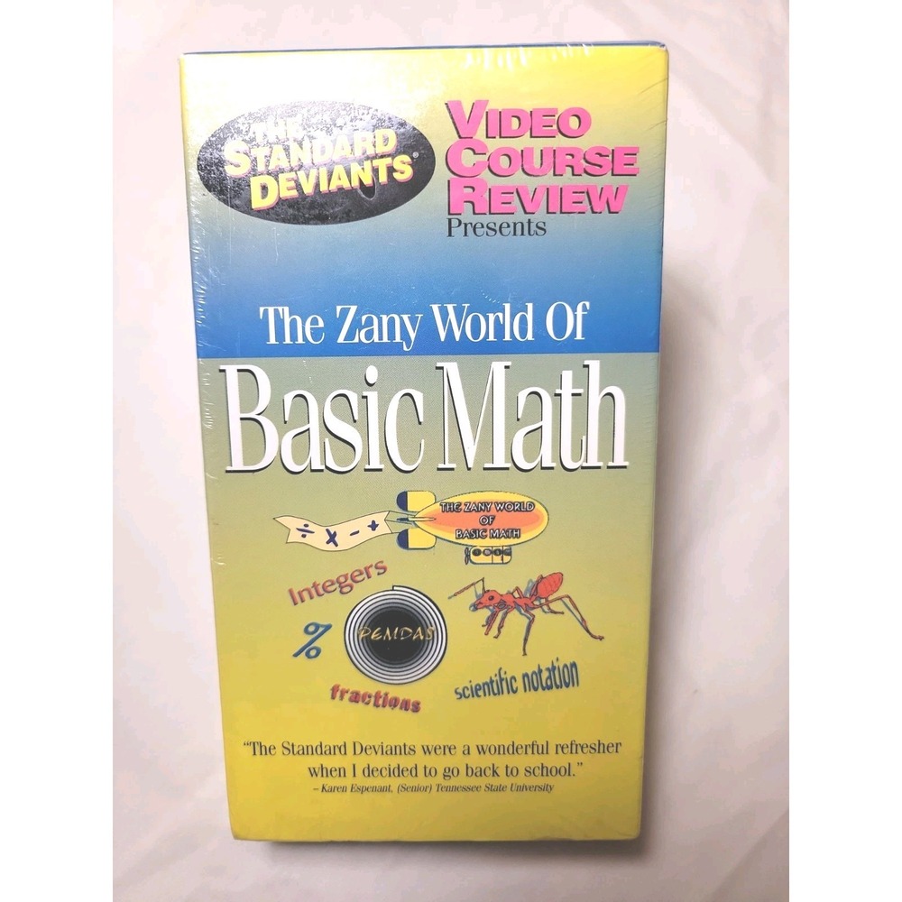 The Zany World Of Basic Math Vintage 1997 VHS Tape Standard Deviants Course